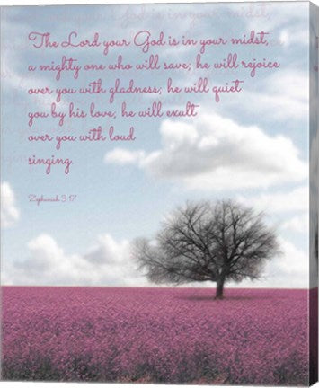 Zephaniah 3:17 The Lord Your God (Colored Landscape) by Inspire Me