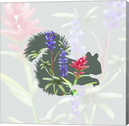 Green Floral Squirrel by Color Me Happy