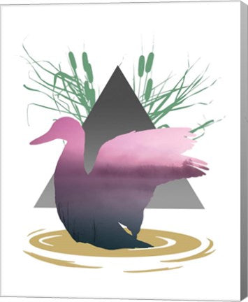 Pink Ombre River in Duck Silhouette by Color Me Happy