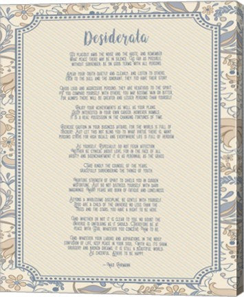 Desiderata Floral Frame Beige by Quote Master