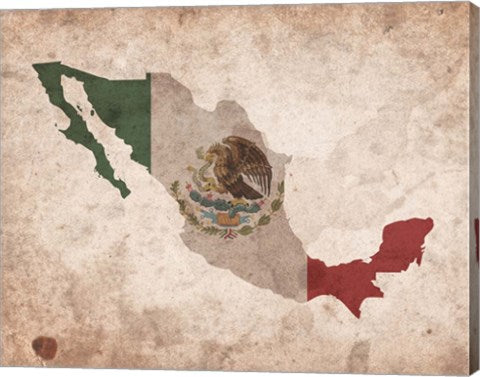 Map with Flag Overlay Mexico by Color Me Happy