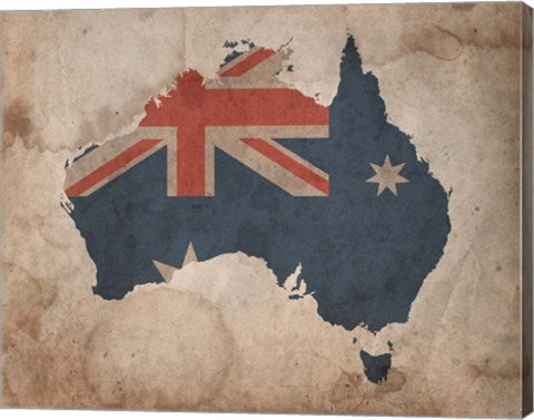 Map with Flag Overlay Australia by Color Me Happy