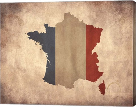Map with Flag Overlay France by Color Me Happy