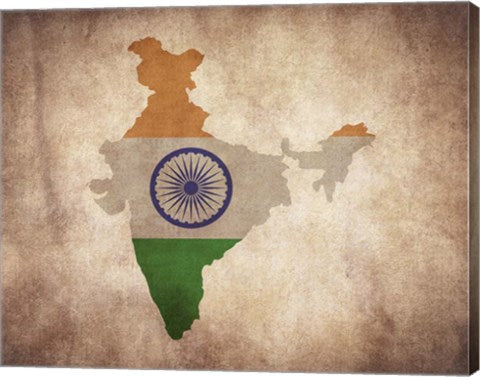 Map with Flag Overlay India by Color Me Happy
