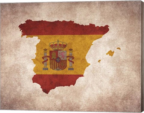 Map with Flag Overlay Spain by Color Me Happy