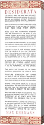 Desiderata Bus Roll Red Pattern by Quote Master