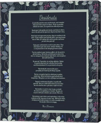 Desiderata Leaf Pattern Frame Dark by Quote Master