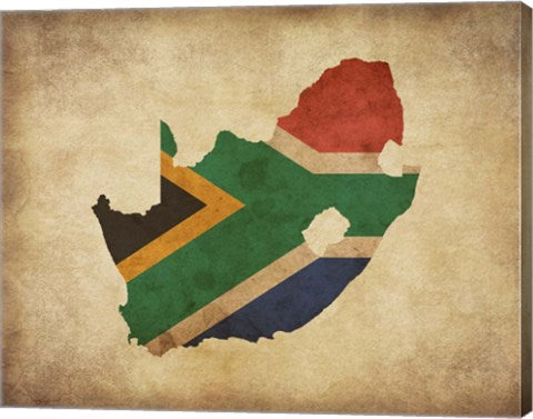 Map with Flag Overlay South Africa by Color Me Happy