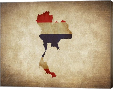 Map with Flag Overlay Thailand by Color Me Happy