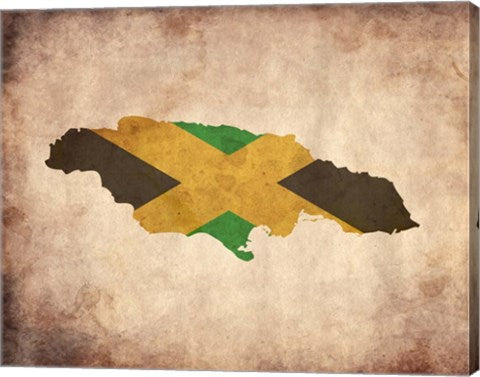 Map with Flag Overlay Jamaica by Color Me Happy