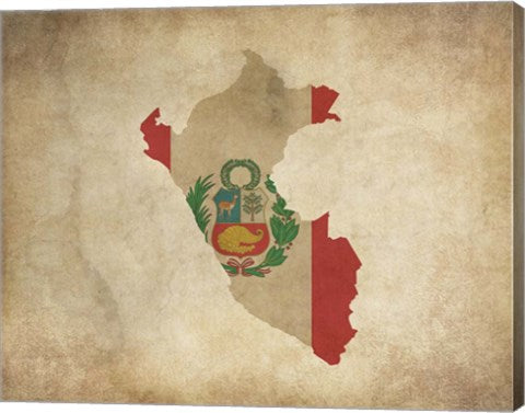 Map with Flag Overlay Peru by Color Me Happy