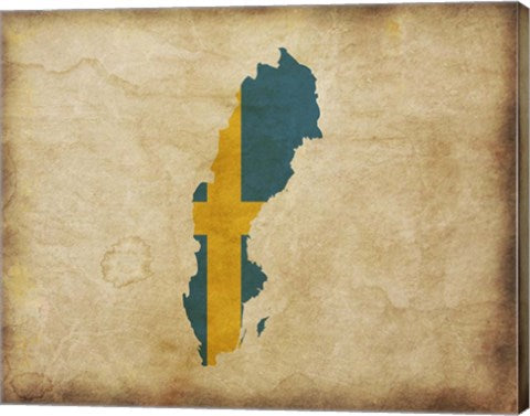 Map with Flag Overlay Sweden by Color Me Happy