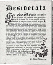Old English Desiderata In Gray by Quote Master
