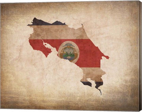Map with Flag Overlay Costa Rica by Color Me Happy
