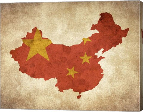 Map with Flag Overlay China by Color Me Happy