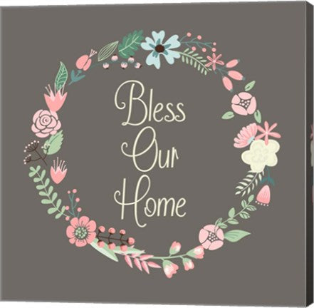 Bless Our Home Floral Brown by Color Me Happy
