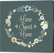 Home Sweet Home Floral Teal by Color Me Happy