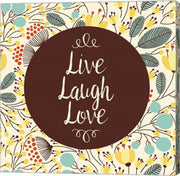 Live Laugh Love Retro Floral White by Color Me Happy