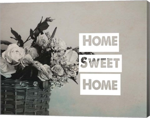 Home Sweet Home Flower Basket Black and White by Color Me Happy