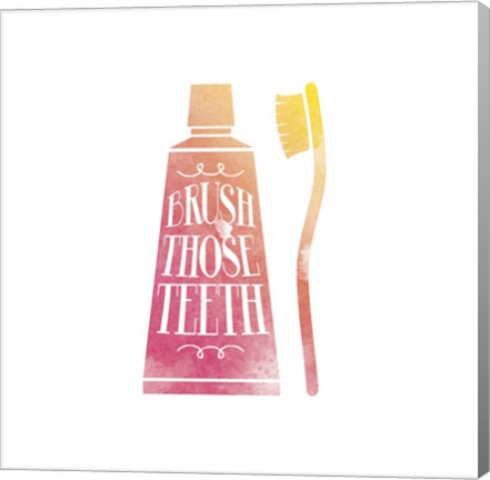 Brush Those Teeth Watercolor Silhouette by Color Me Happy