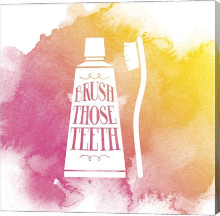 Brush Those Teeth Watercolor Splash by Color Me Happy