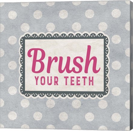 Brush Your Teeth Gray Pattern by Color Me Happy