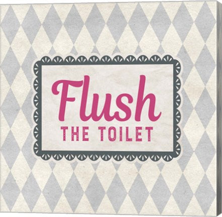 Flush The Toilet Gray Pattern by Color Me Happy