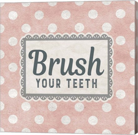 Brush Your Teeth Pink Pattern by Color Me Happy