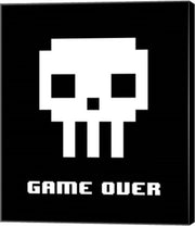 Game Over  - White Skull by Color Me Happy