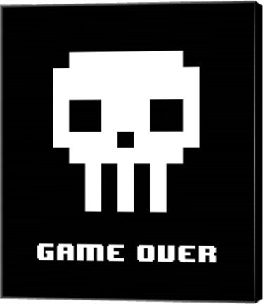 Game Over  - White Skull by Color Me Happy