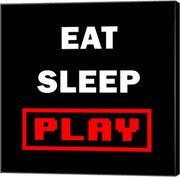 Eat Sleep Play - Black with Red Text by Color Me Happy