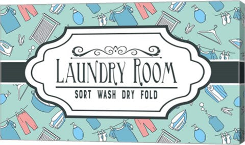 Laundry Room Sign Green Pattern by Color Me Happy