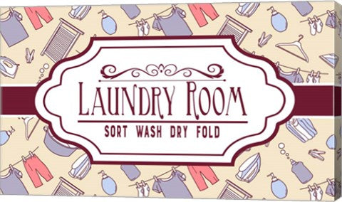Laundry Room Sign Yellow Pattern by Color Me Happy