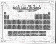 Periodic Table Gray and Red Leaf Pattern Light by Color Me Happy