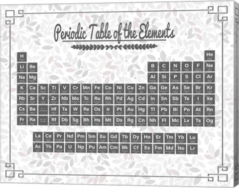 Periodic Table Gray and Red Leaf Pattern Light by Color Me Happy