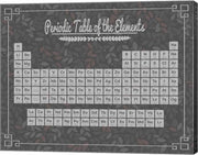 Periodic Table Gray and Red Leaf Pattern Dark by Color Me Happy