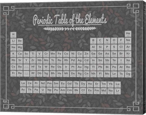Periodic Table Gray and Red Leaf Pattern Dark by Color Me Happy