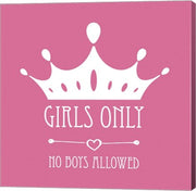 Girls Only Crown White on Pink by Color Me Happy