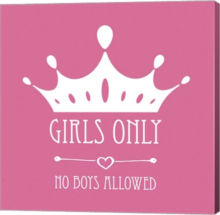 Girls Only Crown White on Pink by Color Me Happy