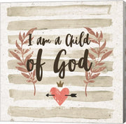 I am a Child of God Gray Stripes by Inspire Me