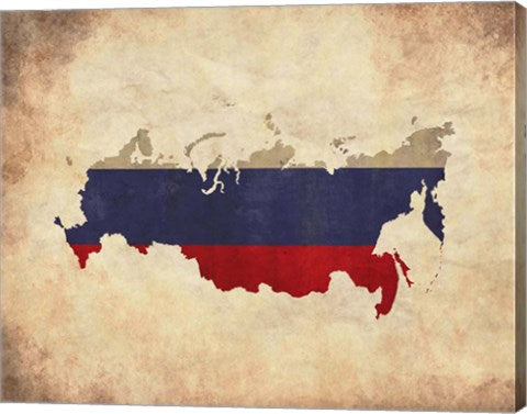 Map with Flag Overlay Russia by Color Me Happy