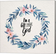 I'm A Gift From God Pink Flower Wreath by Inspire Me