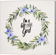 I'm A Gift From God Blue Flower Wreath by Inspire Me
