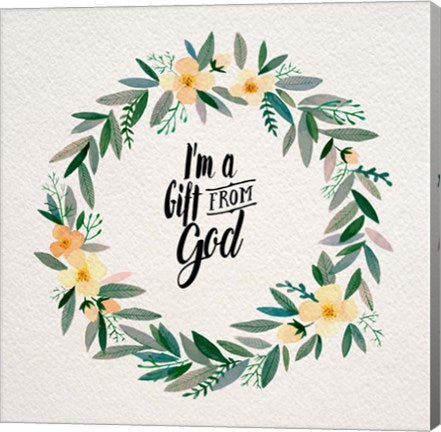 I'm A Gift From God Yellow Flower Wreath by Inspire Me