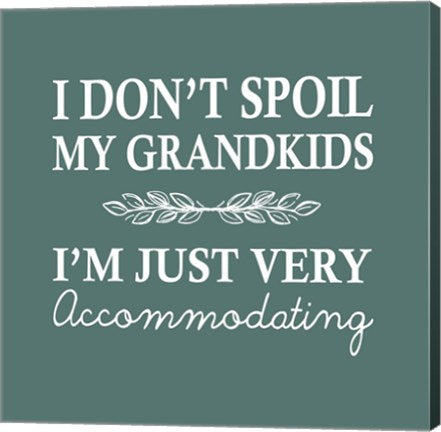 I Don't Spoil My Grandkids Leaf Design Teal by Color Me Happy