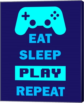 Eat Sleep Game Repeat  - Blue by Color Me Happy