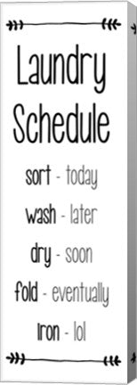 Laundry Schedule  - White by Color Me Happy