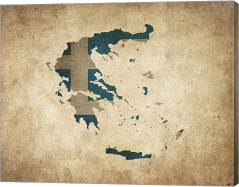 Map with Flag Overlay Greece by Color Me Happy