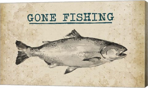 Gone Fishing Salmon Black and White by Color Me Happy