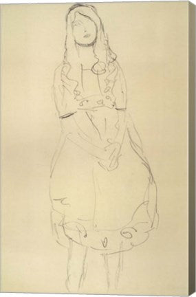 Girl Standing with Hands Clasped by Gustav Klimt
